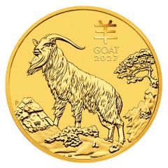Foto der Münze: 1/10 Unze Gold Austr. Lunar III - Ziege 2027 1/10 Unze Art.-Nr. GoldmuenzeAustrLunarIII110UnzeZiege2027