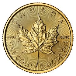 Foto der M&uuml;nze: 1/2 Unze Gold - Maple Leaf 1/2 Unze Art.-Nr. GoldmuenzeMapleLeaf12Unze