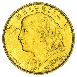 Foto der M&uuml;nze: 10 SFRS Gold Vreneli 2,91 g Art.-Nr. Goldmuenze10SFRSVreneli